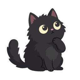 Cat mascot thinking